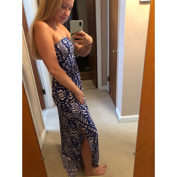 Sevengate Blue and White Maxi Dress - Picture 2 of 3